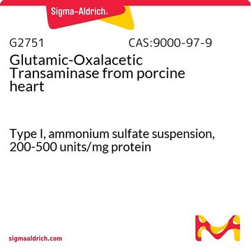 谷氨酸-草酰乙酸转氨酶 来源于猪心脏 Type I, ammonium sulfate suspension, 200-500&#160;units/mg protein