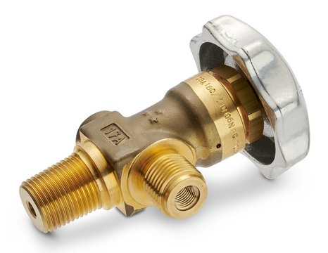 Lecture-bottle valve CGA Inlet for 180M/110F, brass