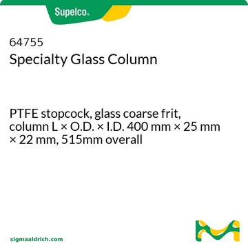 Specialty Glass Column glass coarse frit, PTFE stopcock, column L × O.D. × I.D. 400&#160;mm × 25&#160;mm × 22&#160;mm, 515mm overall