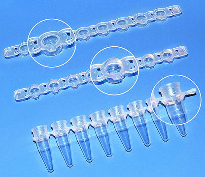 BRAND&#174; PCR tubes and caps, strips of 8 domed caps