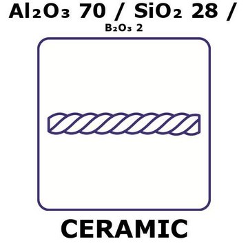 氧化铝/二氧化硅/氧化硼 fiber, Al2O3 70%/SiO2 28%/B2O3 2%, tex number 110, length 100 m, filament diameter 0.011mm