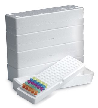 Microtube Storage Box to hold, 100&#160;tube(s), white expanded polystyrene rack