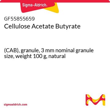 Cellulose Acetate Butyrate (CAB), granule, 3&#160;mm nominal granule size, weight 100&#160;g, natural