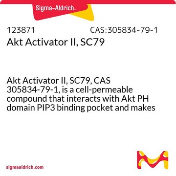 Akt活化剂II，SC79 Akt Activator II, SC79, CAS 305834-79-1, is a cell-permeable compound that interacts with Akt PH domain PIP3 binding pocket and makes it more susceptible to phosphorylation by upstream Kinases.