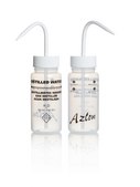 Azlon&nbsp;Multi-Lingual Unvented Wash Bottles label, Distilled water (in EN, FR, DE, ES), capacity 250 mL