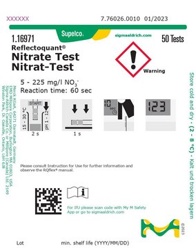 Nitrate Test 硝酸盐 reflectometric, 5-225&#160;mg/L (NO3-), for use with REFLECTOQUANT&#174;