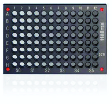 Hellma&#174; reference plate for qualifying microplate readers to check photometric accuracy