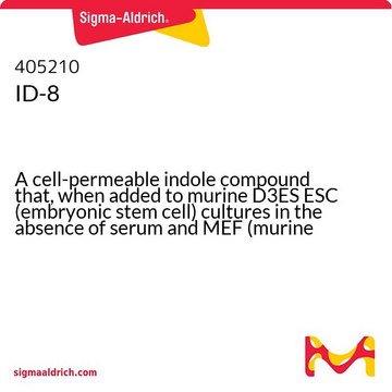 ID-8 A cell-permeable indole compound that, when added to murine D3ES ESC (embryonic stem cell) cultures in the absence of serum and MEF (murine embryonic fibroblast) feeder cells, serves as a cheaper, chemical alternative to LIF