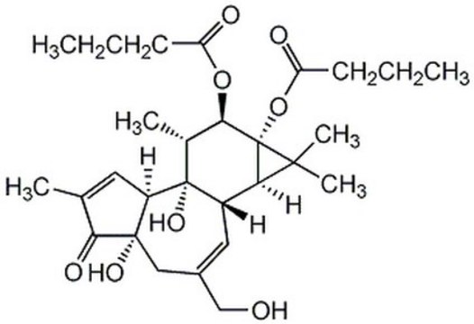 佛波醇-12,13-二丁酸酯 Strong irritant for mouse skin, but only moderately active as a tumor promoter.