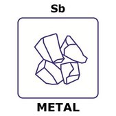 Antimony lump, 5 mm max. lump size, weight 100 g, high purity 99.9999%