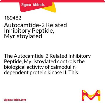 Autocamtide-2相关抑制肽，肉豆蔻酰化 The Autocamtide-2 Related Inhibitory Peptide, Myristoylated controls the biological activity of calmodulin-dependent protein kinase II. This small molecule/inhibitor is primarily used for Phosphorylation &amp; Dephosphorylation applications.