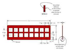 Grace Bio-Labs Press-To-Seal silicone isolator, PSA both sides wells, 16 (Square, 7mm x 7mm x 0.8mm depth), (Adhesive both sides)