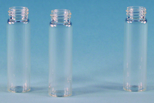 小瓶，螺旋盖，透明玻璃（仅小瓶） volume 7&#160;mL, clear glass vial, thread for 15-425, pkg of 100&#160;ea