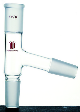 Synthware&#8482; distillation adapter top joint: ST/NS 24/40, bottom joint: ST/NS 24/40, side joint: 24/40, side arm angle: 75 deg