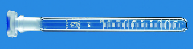 BRAND&#174;试管，有刻度，玻璃 capacity 10&#160;mL, with PP-stopper NS 12/21