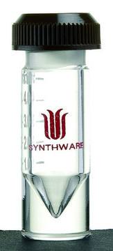 Synthware&#8482; conical bottom reaction vial with holed compression cap 5 mL, joint: ST/NS 14/10