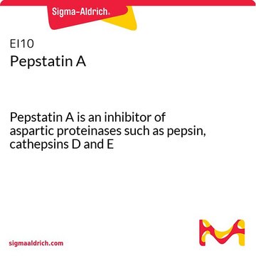 Pepstatin A Pepstatin A is an inhibitor of aspartic proteinases such as pepsin, cathepsins D and E