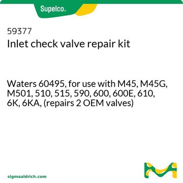 入口单向阀维修套件 Waters 60495, for use with M45, M45G, M501, 510, 515, 590, 600, 600E, 610, 6K, 6KA, (repairs 2 OEM valves)