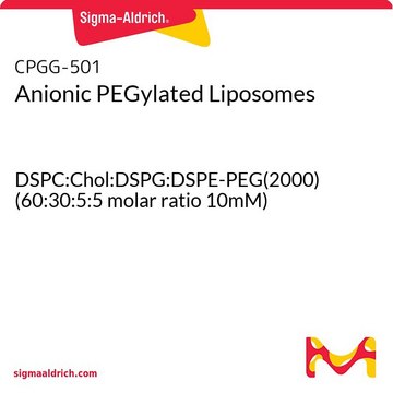 Anionic PEGylated Liposomes DSPC:Chol:DSPG:DSPE-PEG(2000) (60:30:5:5 molar ratio 10mM)