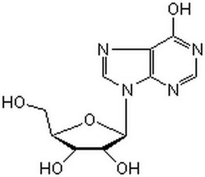 Inosine A metabolite of adenosine that acts as a potent coronary vasodilator. Exhibits a positive inotropic action on heart muscle and can antagonize the ouabain-induced arrhythmias.