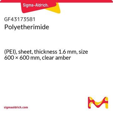 聚醚酰亚胺 (PEI), sheet, thickness 1.6&#160;mm, size 600 × 600&#160;mm, clear amber