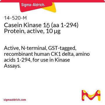 Casein Kinase 1&#948; (aa 1-294) Protein, active, 10 &#181;g Active, N-terminal, GST-tagged, recombinant human CK1 delta, amino acids 1-294, for use in Kinase Assays.