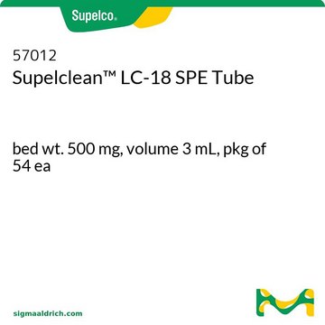 Supelclean&#8482; LC-18 固相萃取管 bed wt. 500&#160;mg, volume 3&#160;mL, pkg of 54&#160;ea