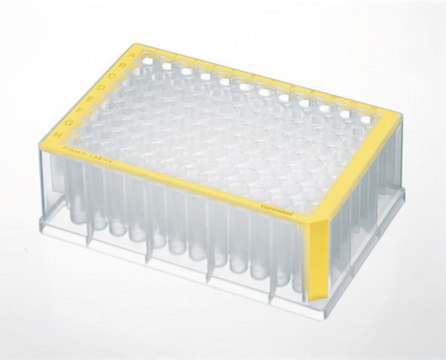 Eppendorf&#174; Deepwell plates, Protein LoBind, 96 wells yellow plate, conical bottom colorless wells, capacity 1000&#160;&#956;L, pkg of 20&#160;ea