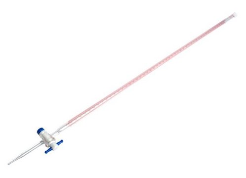 Pyrex&#174; class A colored scale burette, with PTFE stopcock plug volume 50&#160;mL, accuracy: 0.05&#160;mL