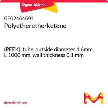 Polyetheretherketone (PEEK), tube, outside diameter 1.6mm, L 1000&#160;mm, wall thickness 0.1&#160;mm