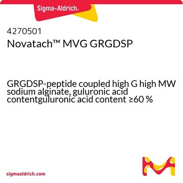 Novatach&#8482; MVG GRGDSP GRGDSP-peptide coupled high G high MW sodium alginate, guluronic acid contentguluronic acid content &#8805;60&#160;%