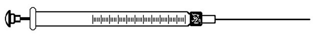 Hamilton&#174; syringe, 7000 series, knurled hub 7101, volume 1&#160;&#956;L, needle size 22s ga (bevel tip), needle L 70&#160;mm (2.75&#160;in.)