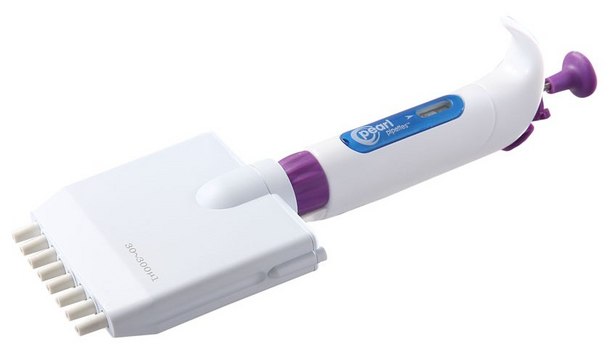 Pearl&#8482; Pipette adjustable, volume 30-300&#160;&#956;L, purple, 8-channel