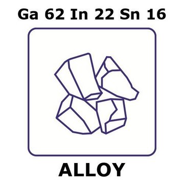 Gallium-indium-tin alloy, Ga62In22Sn16 100g lump, 100mm max. lump size, liquid at rtp