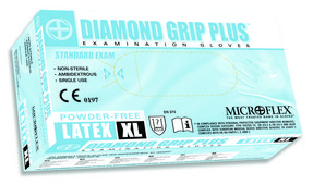 Microflex® Diamond Grip Plus™ powder-free latex gloves size M