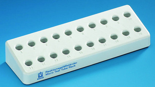 BRAND&#174; microcentrifuge tube rack Holds 20 x 1.5 mL tubes