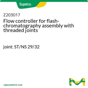 Flow controller for flash-chromatography assembly with threaded joints joint: ST/NS 29/32