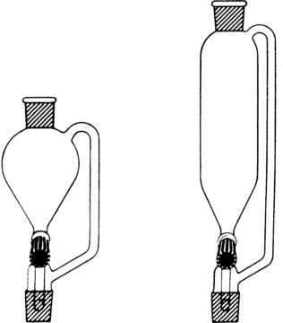 Quickfit&#174; pressure equalising dropping funnel capacity 250&#160;mL, Pear-shaped, male joint: ST/NS 19/26, female joint: ST/NS 24/29