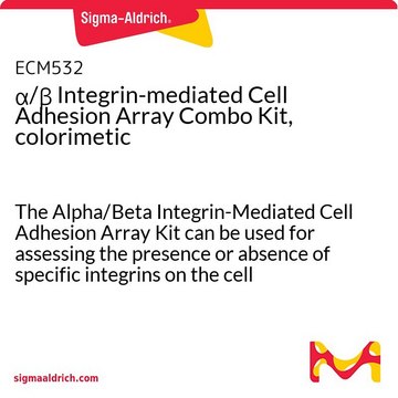 &#945;/&#946; Integrin-mediated Cell Adhesion Array Combo Kit, colorimetic The Alpha/Beta Integrin-Mediated Cell Adhesion Array Kit can be used for assessing the presence or absence of specific integrins on the cell surface.