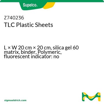 TLC Plastic Sheets L × W 20&#160;cm × 20&#160;cm, silica gel 60 matrix, binder, Polymeric, fluorescent indicator: no