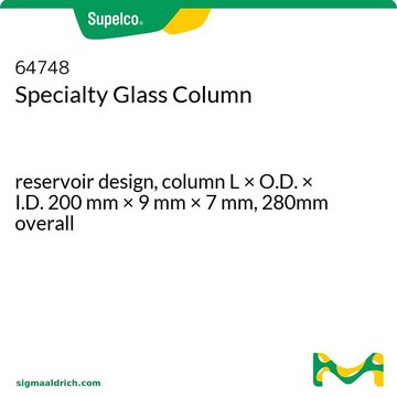 特种玻璃柱 reservoir design, column L × O.D. × I.D. 200&#160;mm × 9&#160;mm × 7&#160;mm, 280mm overall