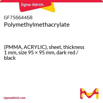 Polymethylmethacrylate (PMMA, ACRYLIC), sheet, thickness 1&#160;mm, size 95 × 95&#160;mm, dark red / black