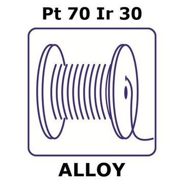 Platinum/Iridium wire, 0.5&#160;mm diameter, Pt70%/Ir30%, length 0.1 m, temper as drawn