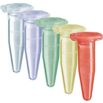 Eppendorf&#174; Safe-Lock micro test tubes capacity 1.5&#160;mL, assorted colors, pkg of 500&#160;ea (100ea of each color)