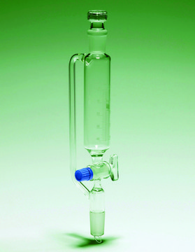 Pyrex&#174; Addition funnel, graduated, pressure equalising, cylindrical with PTFE key 250&#160;mL