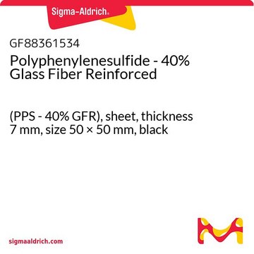 Polyphenylenesulfide - 40% Glass Fiber Reinforced (PPS - 40% GFR), sheet, thickness 7 mm, size 50 × 50 mm, black