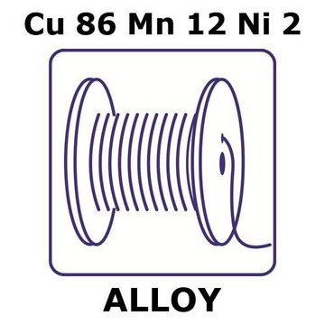 Manganin&#174; - resistance alloy, Cu86Mn12Ni2 insulated wire, 100m length, 0.05mm conductor diameter, 0.004mm insulation thickness, polyimide insulation