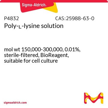 多聚-L-赖氨酸 溶液 mol wt 150,000-300,000, 0.01%, sterile-filtered, BioReagent, suitable for cell culture