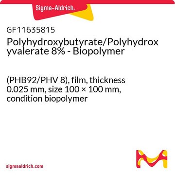 Polyhydroxybutyrate/Polyhydroxyvalerate 8% - Biopolymer (PHB92/PHV 8), film, thickness 0.025&#160;mm, size 100 × 100&#160;mm, condition biopolymer