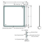 Grace Bio-Labs HybriWell™ sealing system, SecureSeal™ adhesive chamber chamber volume 150-300 μL, L × W × thickness 45 mm × 45 mm × 0.15 mm, port diam. 1.5 mm